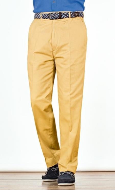 mustard yellow dress pants mens Mustard Flat Front Pants — MensUSA