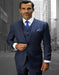 Statement Suits - Plaid Suits - Business Suits Italian Vested Suits Sapphire - 100% Percent Wool Fabric Suit - Worsted Wool Business Suit