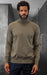 Mens Sweater Olive and Cashmere Fabric