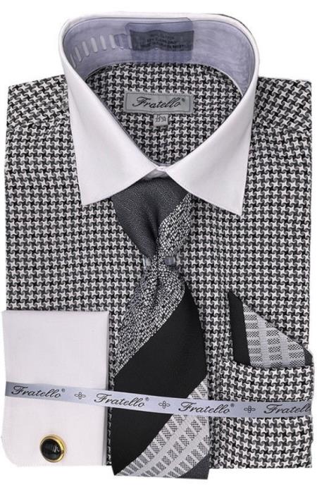 Mens Black Plaid Dress Shirt Black / PLEASE SELECT YOUR SIZE Mens Black Plaid Dress Shirt Black / PLEASE SELECT YOUR SIZE
