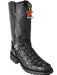 Mens Los Altos Caiman Tail Skin Biker Boot Black