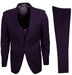 Stacy Adams Suit Fashionable Vest Eggplant Purple Big Lapels 3 Piece