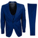 Stacy Adams Suit Low Cut Vest Indigo Blue Big Lapels 3 Piece