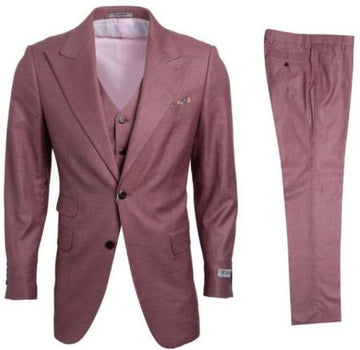 Stacy Adams Suit Mens 3 Piece Vested Suit Salmon Wedding