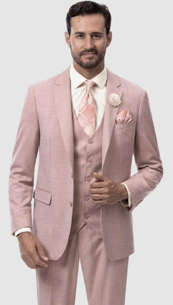 rose gold dress matching suit NOVA Wrap Spaghetti Straps Bridesmaids Maxi Dress with Side Split main image 0