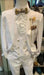 White and Gold Suit - Peak Lapel Suit - Flat Front Pants