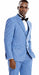 Summer Suits - Pinstripe Suit - Vested Suit - Blue