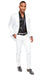 White Shiny Suit - Flashy Sateen Suit - Bright Color