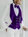 Wedding Tuxedo - Groom Suit - White and Purple Prom Suit
