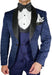 Paisley Blazer - Floral Tuxedo - Wedding Jacket - Navy Blue and Black