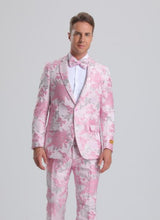 Paisley Suits - Wedding Tuxedo - Groom Pink Suit + Matching Bowtie