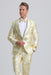 Paisley Suits - Wedding Tuxedo - Groom Ivory ~ Gold Suit + Matching Bowtie