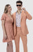 Salmone Color Suit - Peach Linen Suit
