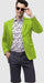 Mens Suits With Shorts - Lime Summer Suit
