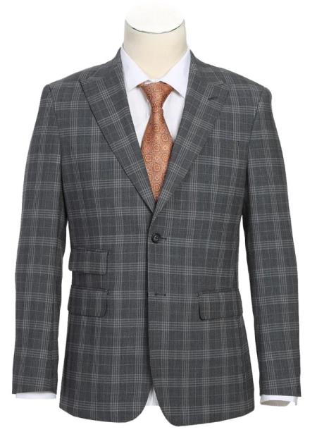 Real Suits - Business Suit By Designer Brand - Gray Check