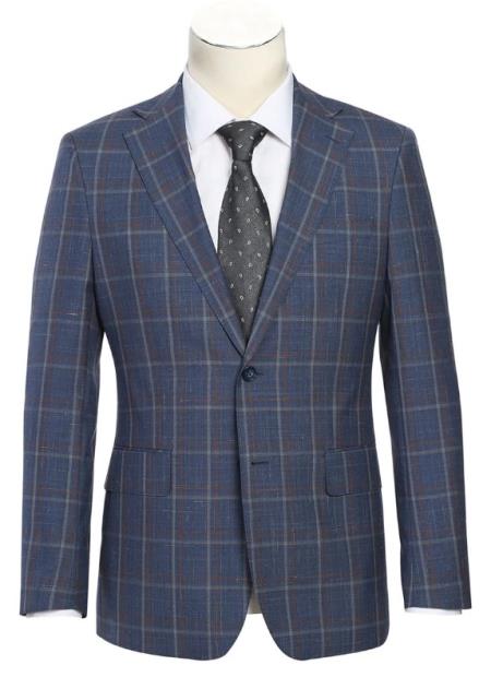 Real Suits - Business Suit By Designer Brand - Light Steel Blue