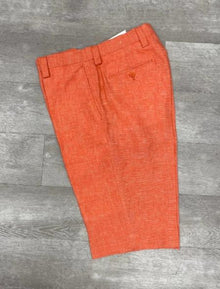 Linen Flat Front Pants Orange