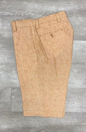 Linen Flat Front Pants Camel