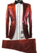 Rossiman Men’s Red Sateen Suit – Glossy Finish Bold Formalwear