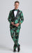 SKU#JA61582 Emerald Green and Gold Tuxedo Suit