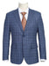 SKU#JA61609 Plaid Suit - Mens Windowpane Suit Designer Brand - Pale Denim