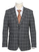 Plaid Suit - Mens Windowpane Suit By Designer Brand - Gray Check