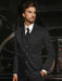 Mens Shiny Blazer - Black Sateen Vested Suit