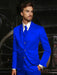 Mens Shiny Blazer - Navy Sateen Vested Suit
