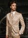 Mens Shiny Blazer - Tan Sateen Vested Suit