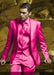 SKU#JA61711 Mens Shiny Blazer - Hot Pink Sateen Suit (No Vest)
