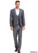Slim Suits - Windowpane Suit - Vested Plaid Suit - Gray