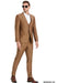 Slim Suits - Windowpane Suit - Vested Plaid Suit - Brown