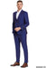 Slim Suits - Windowpane Suit - Vested Plaid Suit - Dark Blue