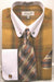 Mustard Pin Collar Dress Shirt With Collar Bar