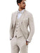 3 Piece Linen Suit - Beige Mens Suit - Vested summer Suit