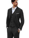 3 Piece Linen Suit - Black Mens Suit - Vested summer Suit