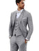 3 Piece Linen Suit - Gray Mens Suit - Vested Summer Suit