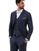 3 Piece Linen Suit - Navy Mens Suit - Vested summer Suit