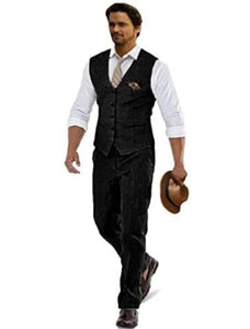 Groomsmen Summer Beach Prom Black Vest and Pants Set