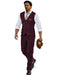 Groomsmen Summer Beach Prom Burgundy Vest and Pants Set