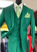 Mens One Button Notch Lapel Green Suit