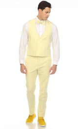 Yellow Seersucker Pants