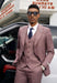 Stacy Adams Mens Windowpane Suit Wine