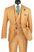 Orange Plaid Suit - Vested Suit - 3 Piece Suits - Peak Lapel Suits - Windowpane Suit - 2 Button