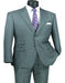 Plaid Suits - Windowpane Gray Suit - Peak Lapel Style