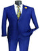 Plaid Suits - Windowpane Blue Suit - Peak Lapel Style