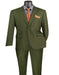 Plaid Suits - Windowpane Olive Suit - Peak Lapel Style