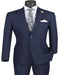 Plaid Suits - Windowpane Navy Suit - Peak Lapel Style