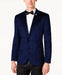 Navy Blue Velvet Blazer - Paisley Sport Coat - Slim Fit
