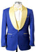 1 Button Shawl Lapel Tuxedo with Vest Royal and Gold